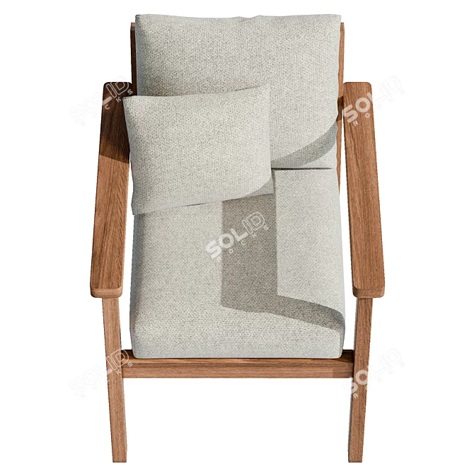 Stackable Wooden Lounge Chair, Real-size Model 3D model image 3