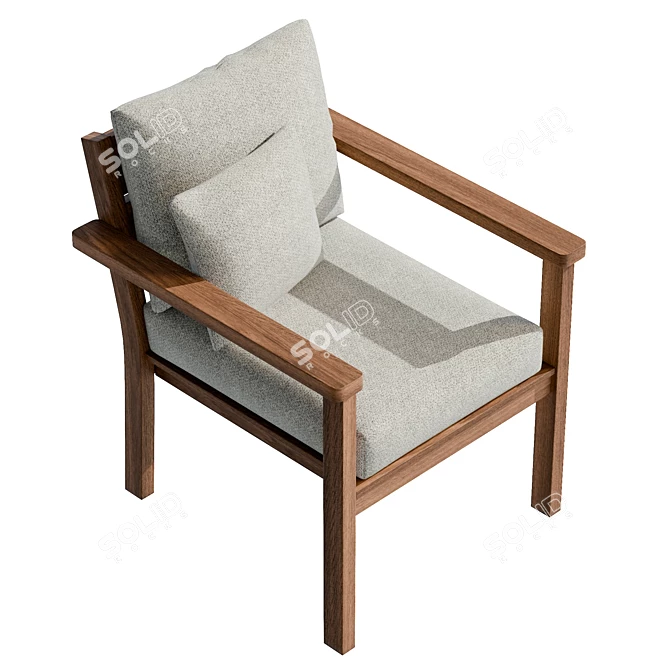 Stackable Wooden Lounge Chair, Real-size Model 3D model image 5