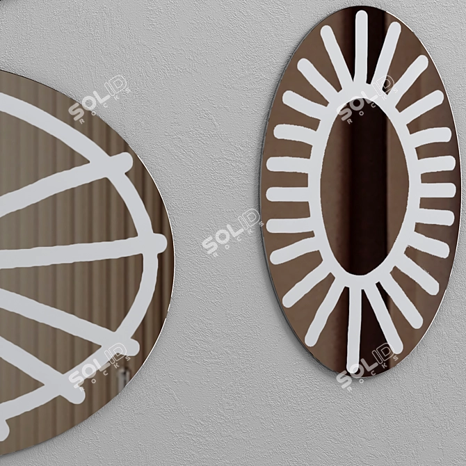 Modern Reflective Brick Mirror Design 3D model image 4