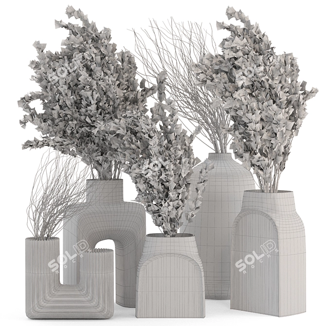 Botanical Dry Bouquet Collection Set 3D model image 6