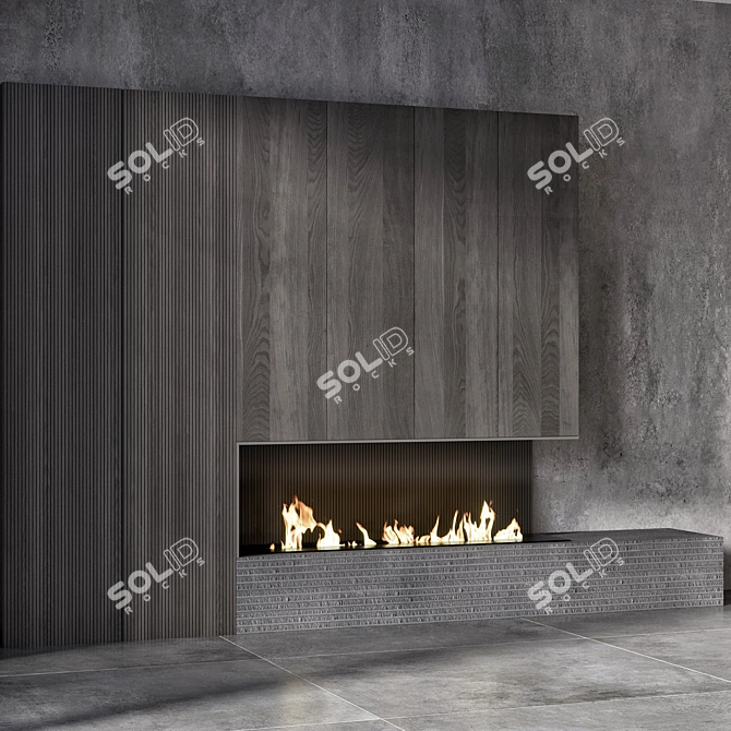 Modern Fireplace Design 3D Model 3D model image 3