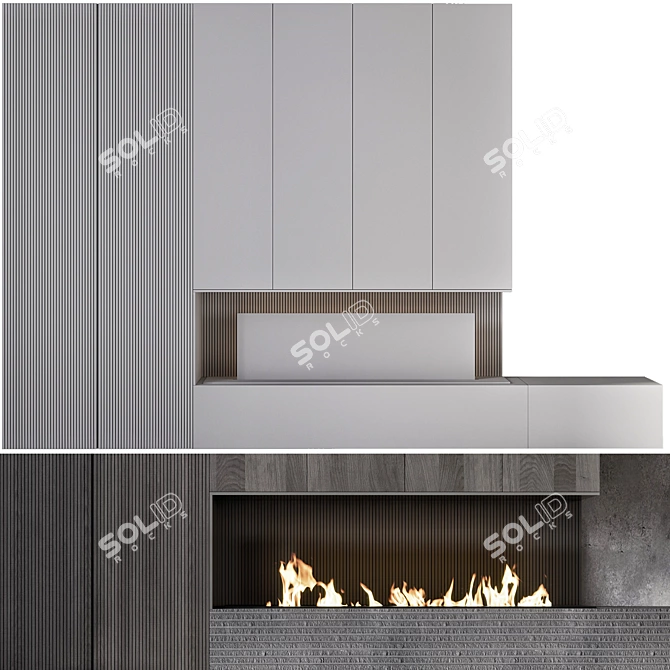 Modern Fireplace Design 3D Model 3D model image 5