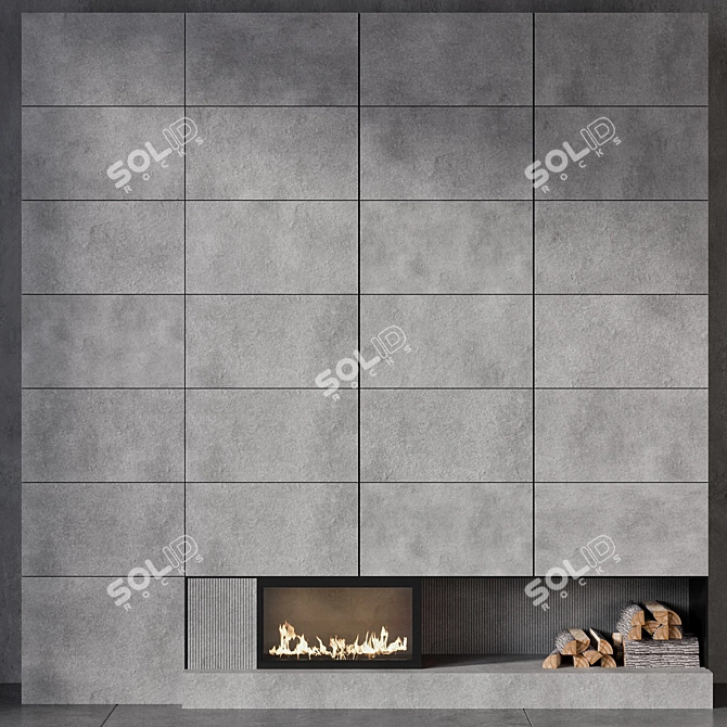 Modern Fireplace 3D Model Plugin-Free 3D model image 1