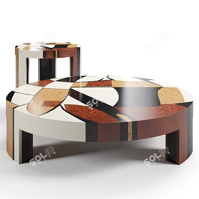 Hommes Studio Austria Wood Marquetry Tables 3D model image 2