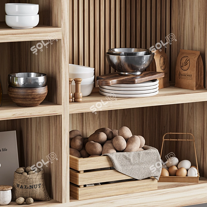  Modern Kitchen Accessories Set 3D model image 3