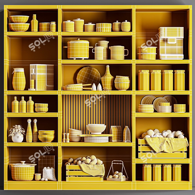  Modern Kitchen Accessories Set 3D model image 5