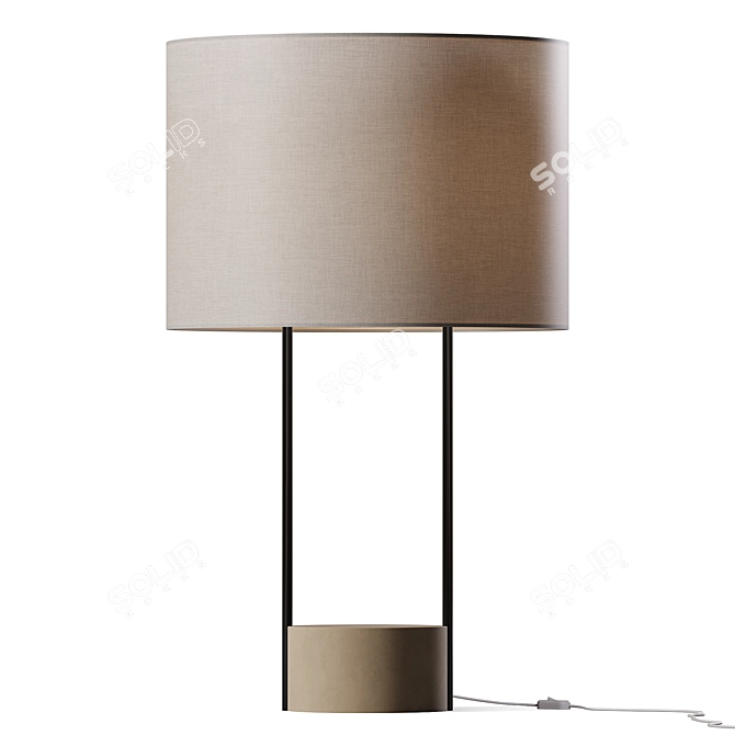 Modern Industrial Outline Table Lamp 3D model image 1