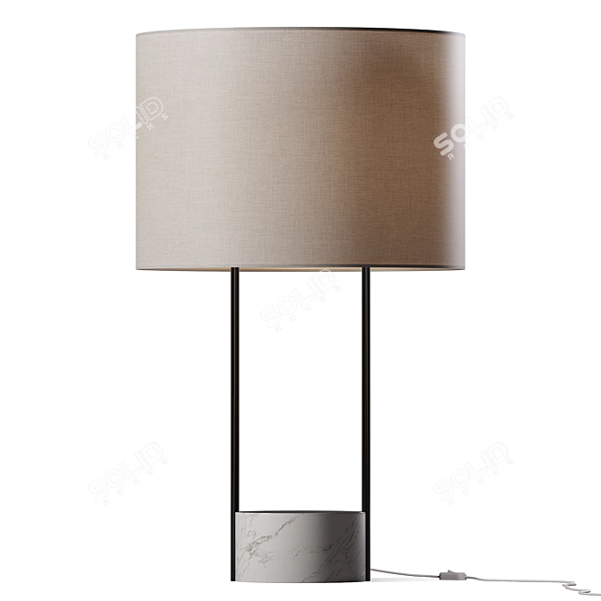 Modern Industrial Outline Table Lamp 3D model image 2