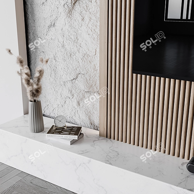 Contemporary TV Wall Set 3D model image 5