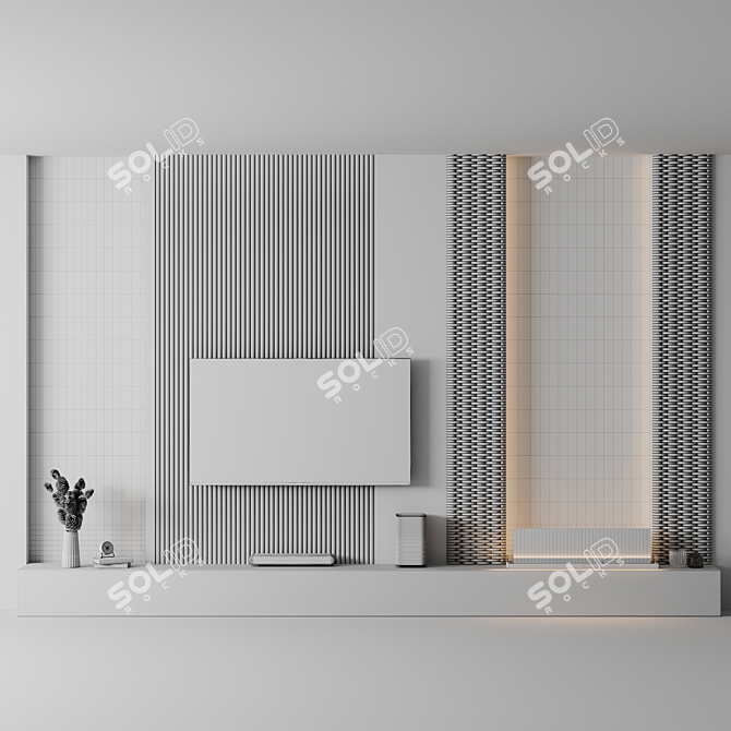 Contemporary TV Wall Set 3D model image 7