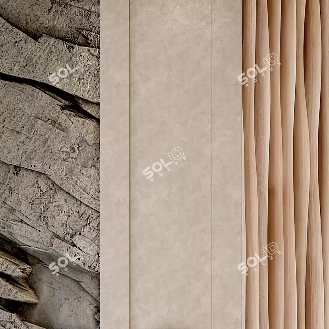 Stone Cliff Wall Panel 3D model image 3