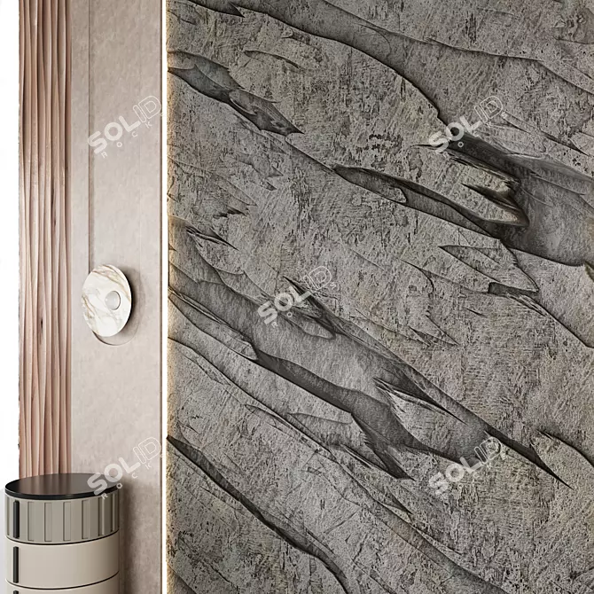 Stone Cliff Wall Panel 3D model image 4