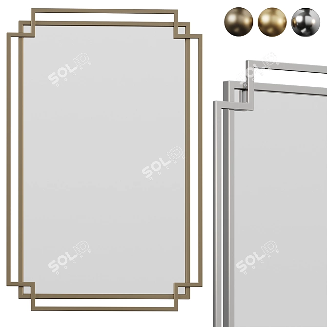 Radiant Reflections Wall Mirror 3D model image 1