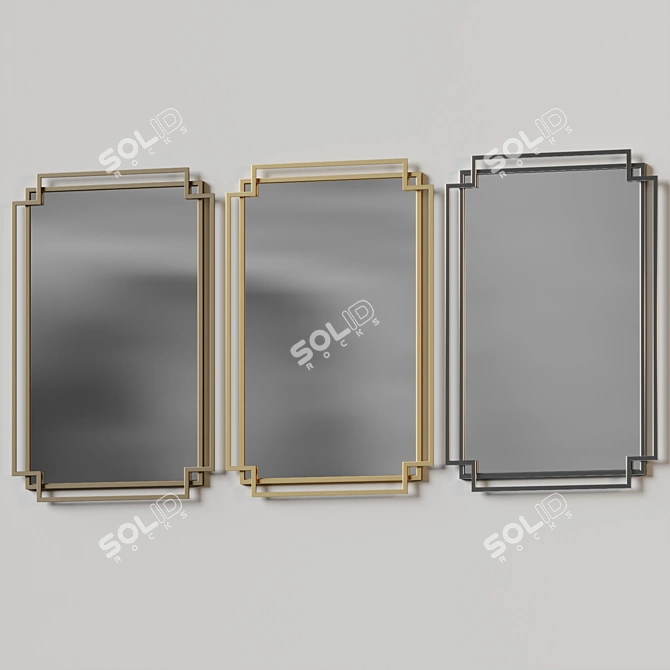 Radiant Reflections Wall Mirror 3D model image 4