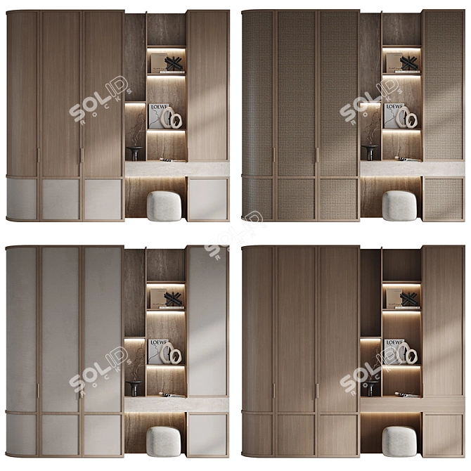 Kushi Decor Wardrobe with Various Inserts 3D model image 2