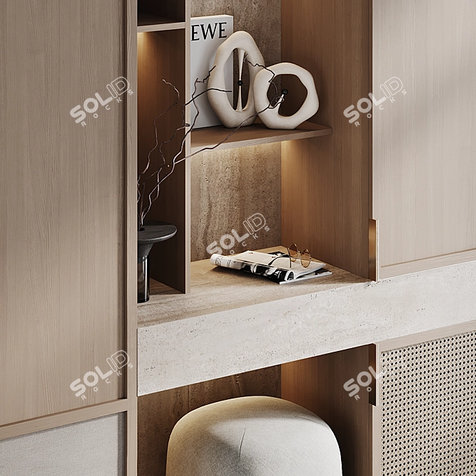 Kushi Decor Wardrobe with Various Inserts 3D model image 3