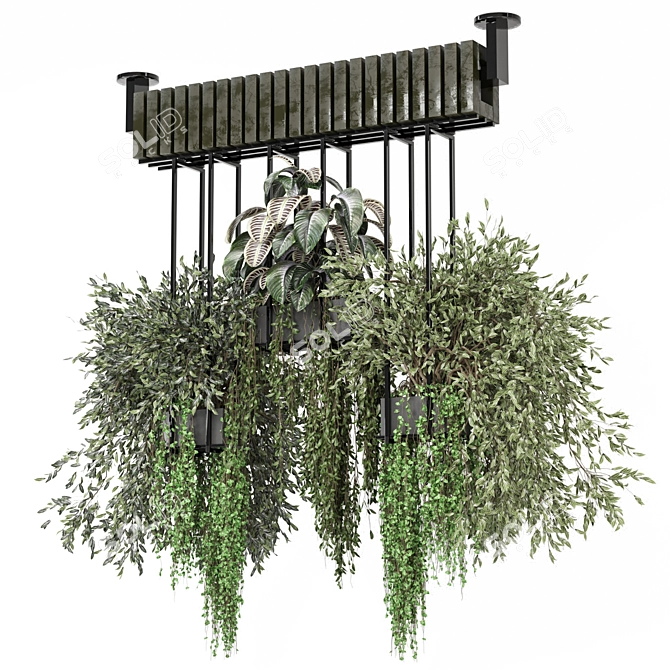 Metal Box Hanging Plants Set 3D model image 1