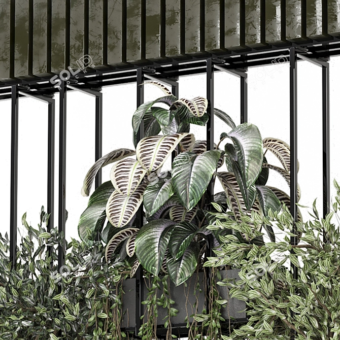 Metal Box Hanging Plants Set 3D model image 2