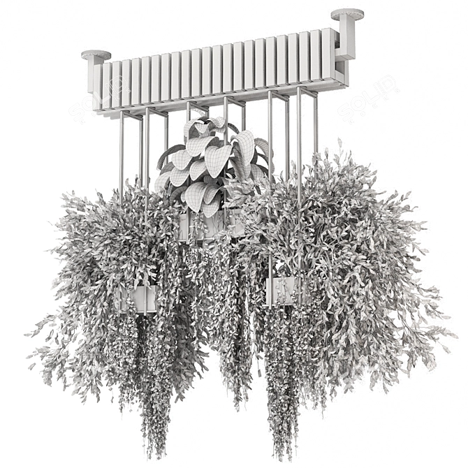 Metal Box Hanging Plants Set 3D model image 5