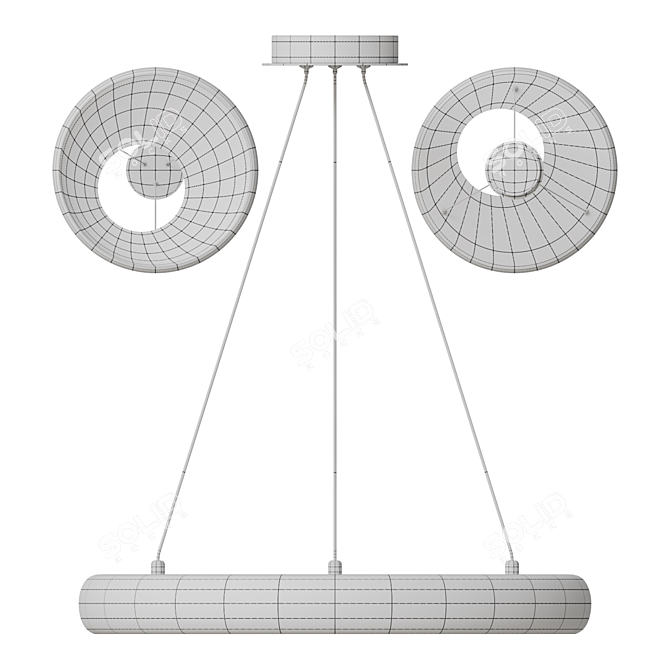 Asymmetric Ring LED Pendant Light 3D model image 4