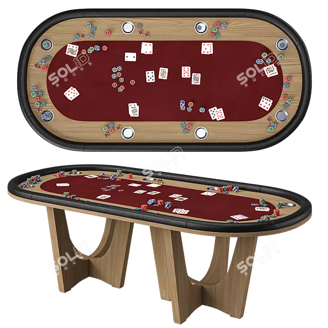 Ultimate Poker Table Bundle 3D model image 1