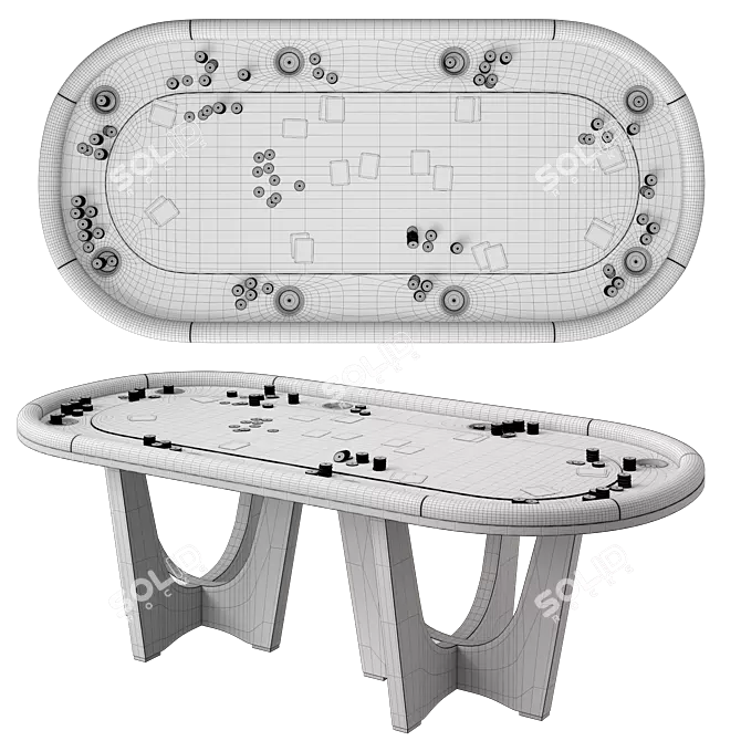 Ultimate Poker Table Bundle 3D model image 6