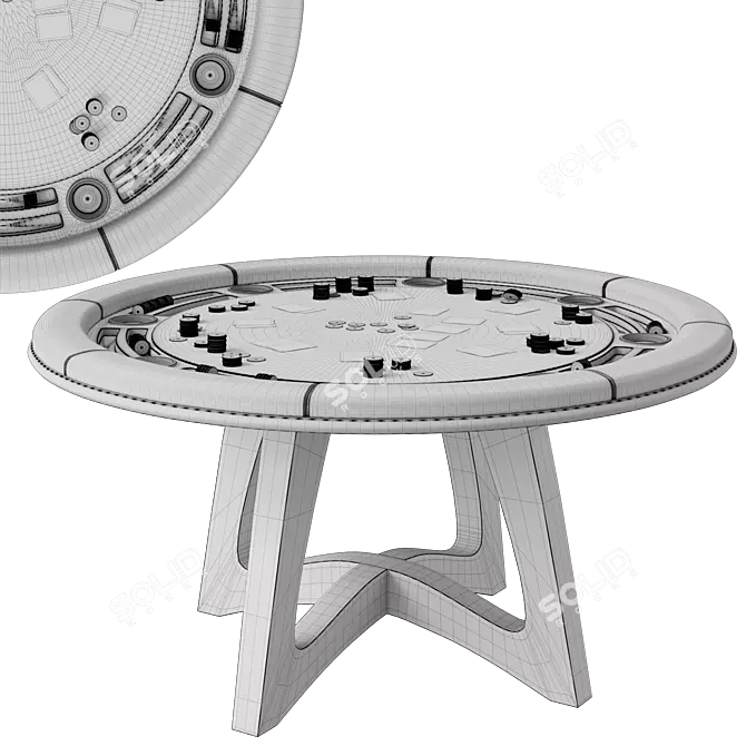 Premium 3DMax Poker Table Kit 3D model image 6