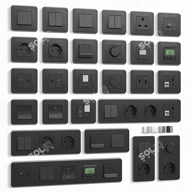 Schneider Unica Pro Switches & Sockets 3D model image 1