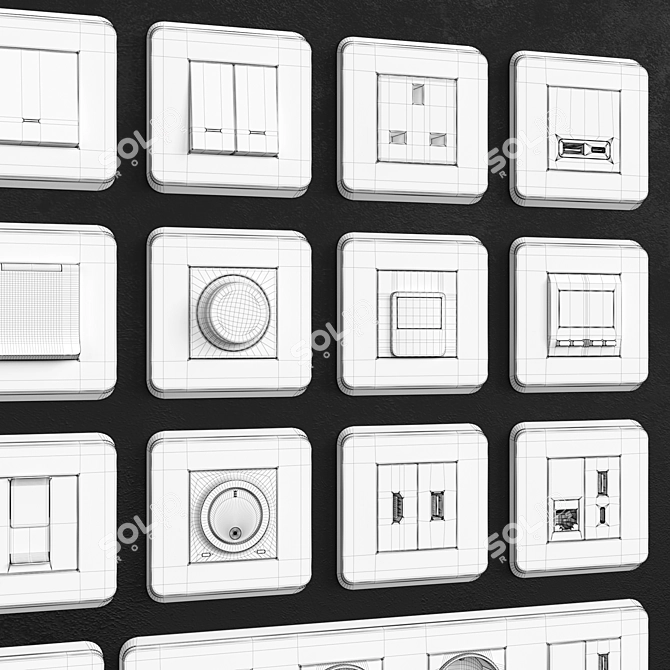 Schneider Unica Pro Switches & Sockets 3D model image 7