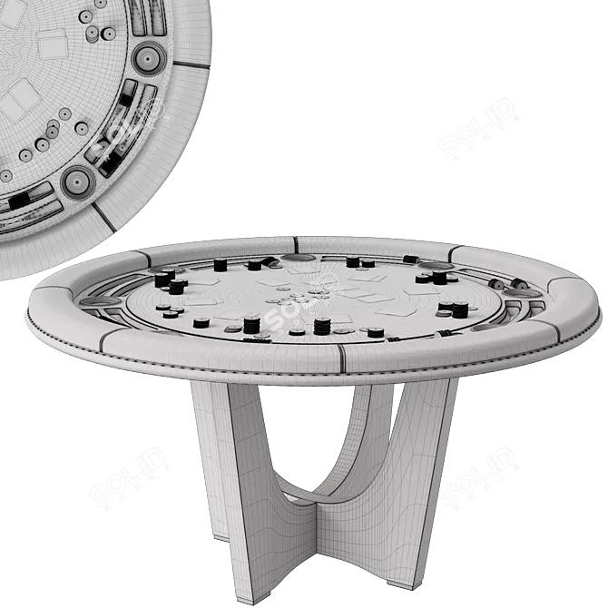 Corona Textured Park Pro Poker Table 3D model image 6