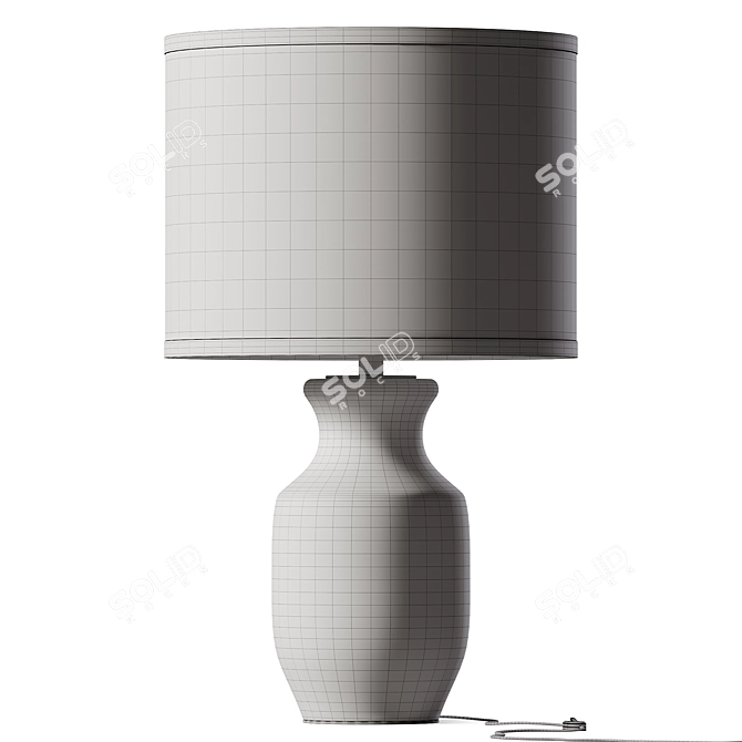 Artisanal Brass Table Lamp 3D model image 2