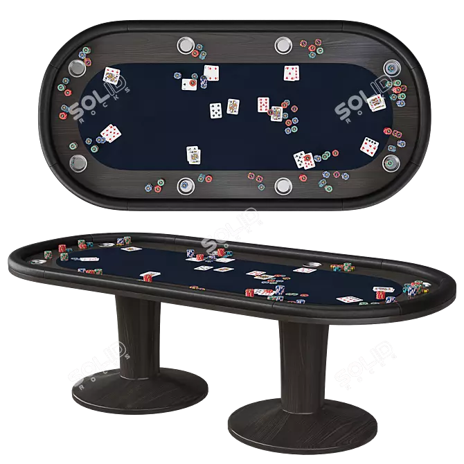 Premium Sonoma Poker Table with Textures 3D model image 1