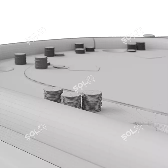 Premium Sonoma Poker Table with Textures 3D model image 5
