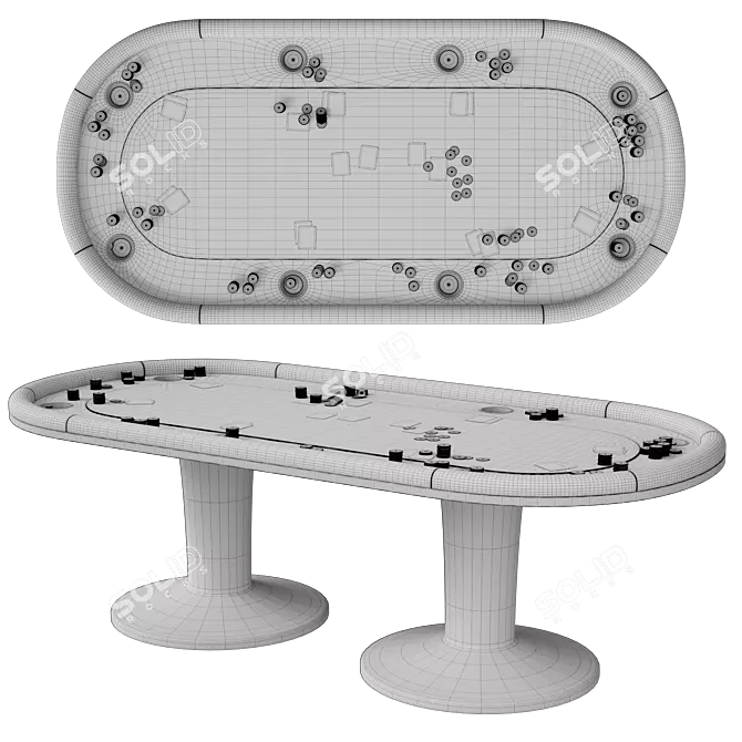 Premium Sonoma Poker Table with Textures 3D model image 6