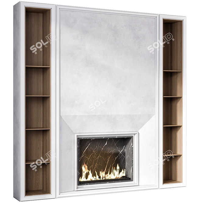 Modern Minimalist Fireplace Model 3D model image 4