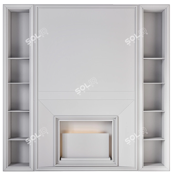 Modern Minimalist Fireplace Model 3D model image 5