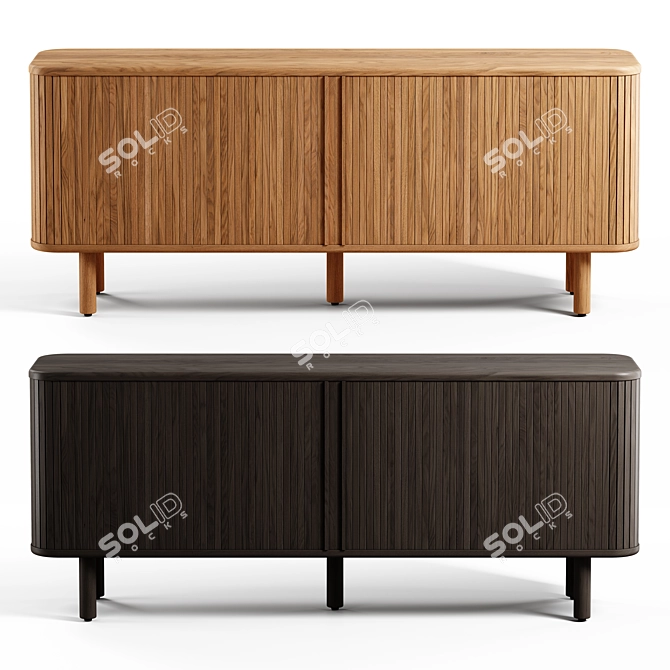 Modern 2-Door Sideboard Set 3D model image 1