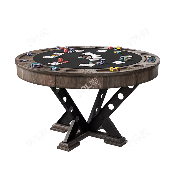 Vienna Convertible Poker Dining Table 3D model image 2