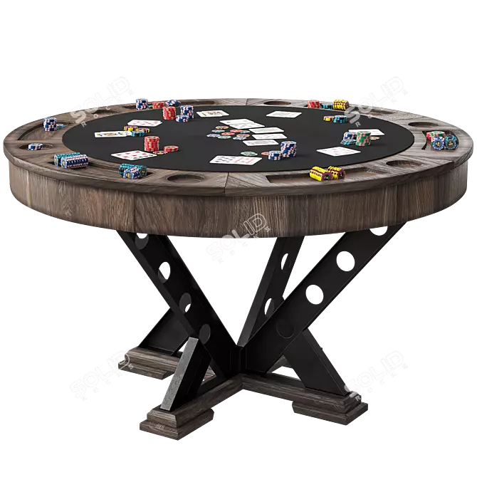 Vienna Convertible Poker Dining Table 3D model image 7