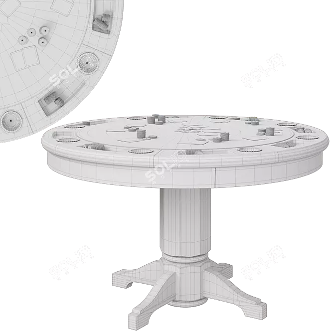 3DMax 2018 Legacy Gaming Table 3D model image 6