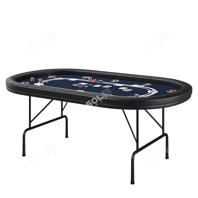 Premium League Poker Table Set 3D model image 2