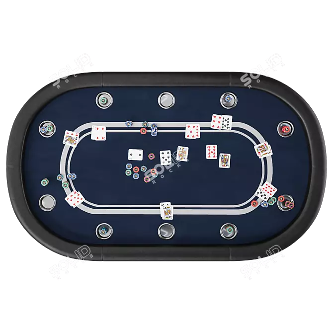 Premium League Poker Table Set 3D model image 3