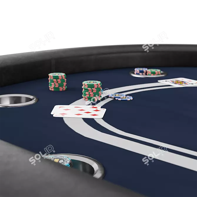 Premium League Poker Table Set 3D model image 4