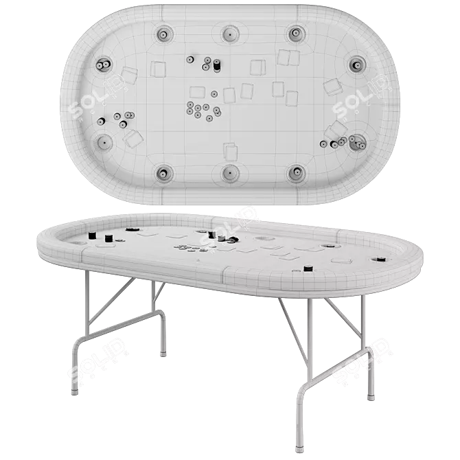 Premium League Poker Table Set 3D model image 5