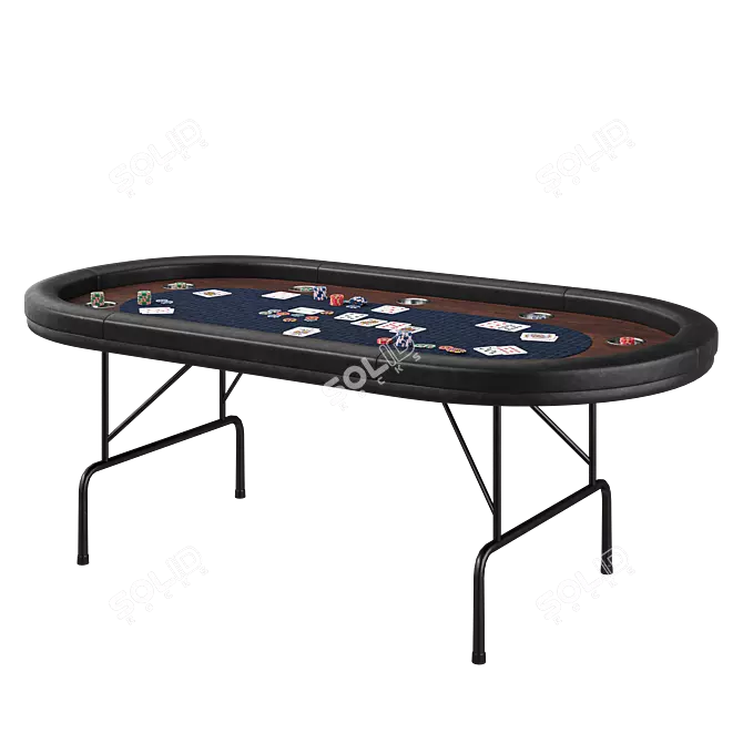 Luxury 3D Poker Table Set 3D model image 2