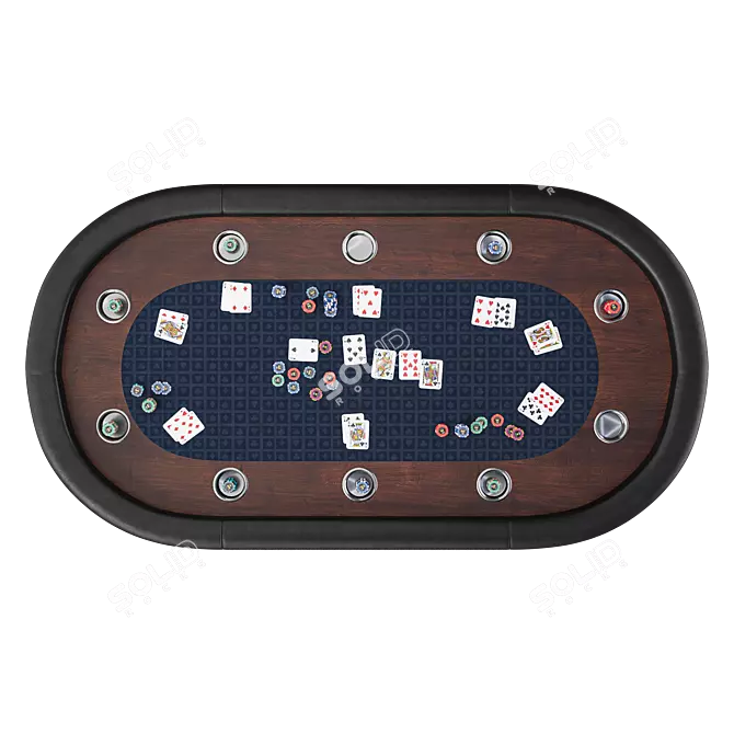 Luxury 3D Poker Table Set 3D model image 3