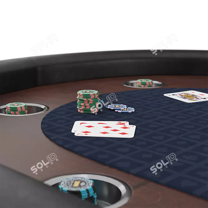 Luxury 3D Poker Table Set 3D model image 4