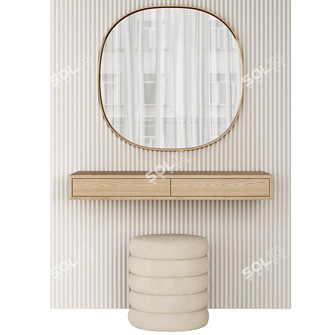 Buckle Fabric Vanity Set 3D model image 2