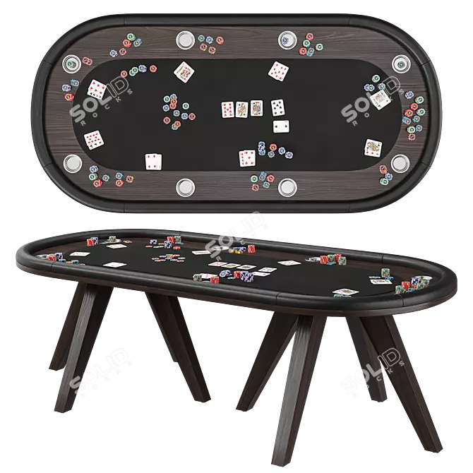 Seattle 96" Hold'em Poker Table 3D model image 1