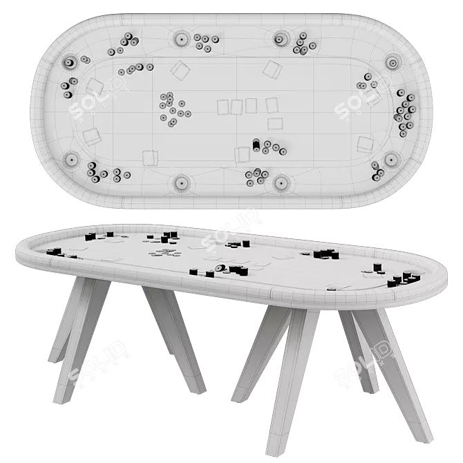 Seattle 96" Hold'em Poker Table 3D model image 5